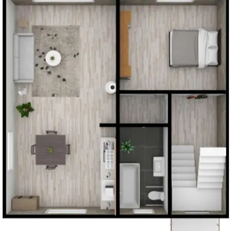 Zentrale 65m2 2-zimmer In Beim Fluss Apartament